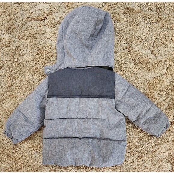H&M Little Boys Grey Marl Padded Jacket Size: 9-12 Months - Picture 3 of 8